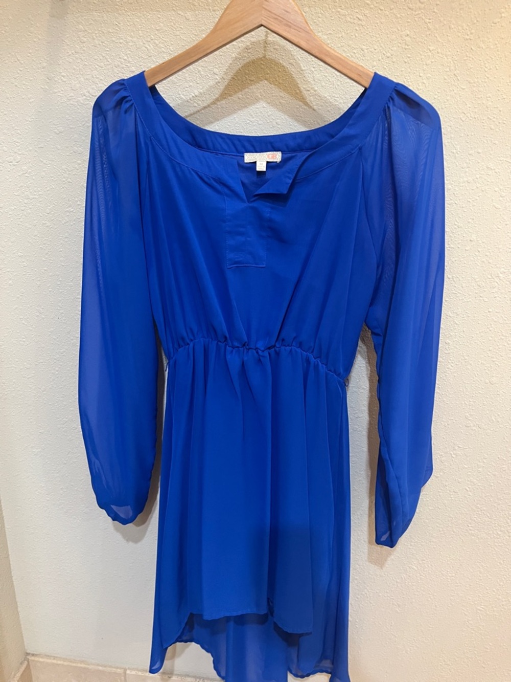 Women’s Asymmetrical Royal Blue Chiffon Dress